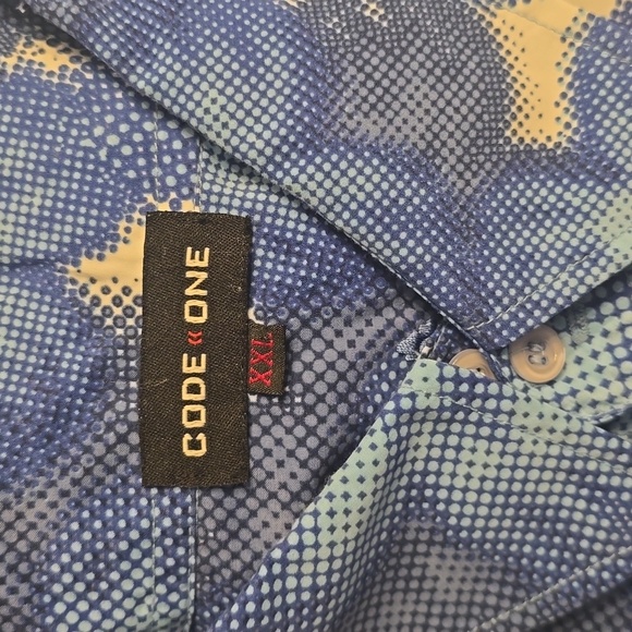 Code One Button Down Mens XL Blue - Picture 3 of 3